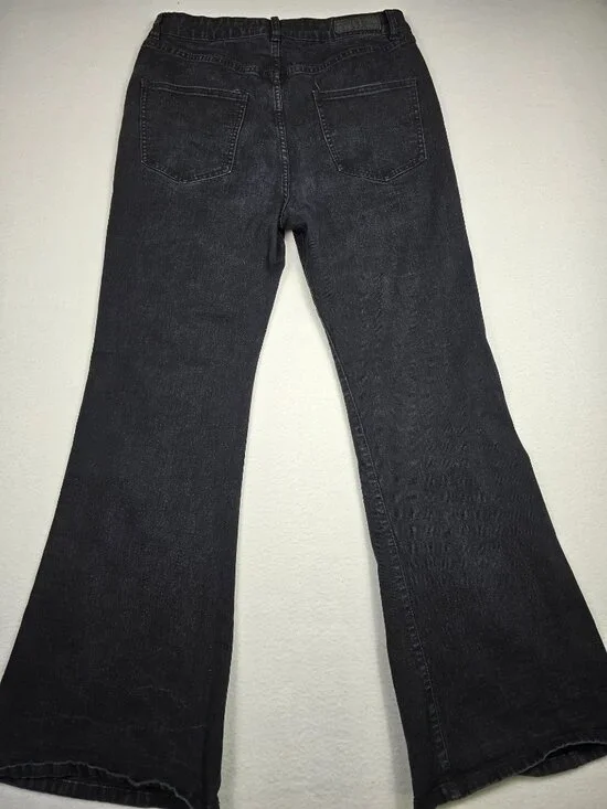 Cotton On Original Flare Jeans Black Denim Size 12 Made With 10% Recycled Cotton - Picture 4 of 6